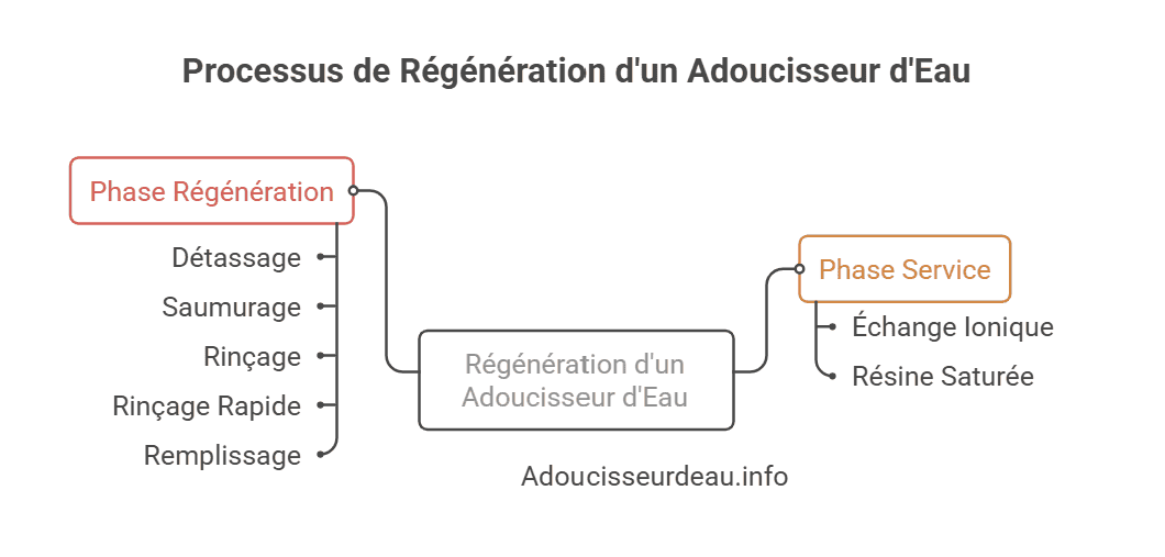 Processus de Régénération d'un Adoucisseur d'Eau Processus de Régénération d'un Adoucisseur d'Eau